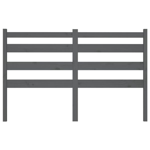 vidaXL Hoofdbord 156x4x100 cm massief grenenhout grijs