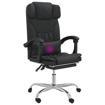 vidaXL Kantoorstoel massage verstelbaar kunstleer zwart