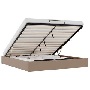 vidaXL Bedframe zonder matras 180x200 cm kunstleer cappuccinokleurig