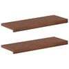 vidaXL Trap Tread 2 st 70 x 25 x 2 cm Donkerbruin Massief Eikenhout