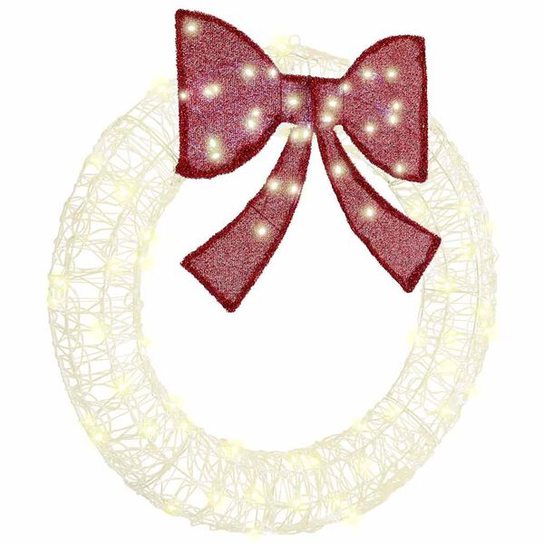 vidaXL Krans met 80 LED Warmwit 92 x 92 x 9,5 cm Acryl