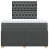 vidaXL Boxspring met matras stof donkergrijs 120x200 cm