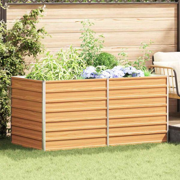 vidaXL Plantenbak verhoogd 160x80x77 cm gegalvaniseerd staal zilver