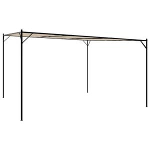 vidaXL Prieel 4x4 m 180 g/m&sup2; stof en staal beige