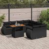 vidaXL 9-delige Loungeset met kussens poly rattan zwart