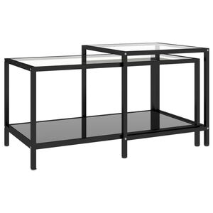 vidaXL 2-delige Salontafelset gehard glas zwart