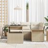 vidaXL Tuin Sofa Set met kussen 5 pcs Beige Poly riet