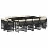vidaXL 13-delige Tuinset met kussens poly rattan zwart