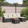 vidaXL Tuin Sofa Set met kussen met opslag 6 pcs Zwart Poly riet