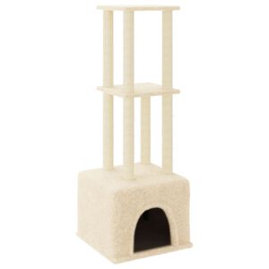 vidaXL Kattenmeubel met sisal krabpalen 133,5 cm cr&egrave;mekleurig