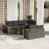 vidaXL 11-delige Loungeset met kussens poly rattan grijs