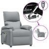 vidaXL Massagestoel elektrisch stof lichtgrijs