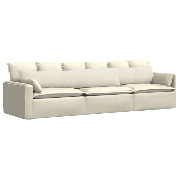 vidaXL Sofa Kussens 2 stuks Crème 200 x 40 cm Cordstof