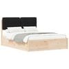 vidaXL Bedframe met Gevoerd Hoofdgedeelte Zwart 140 x 190 cm