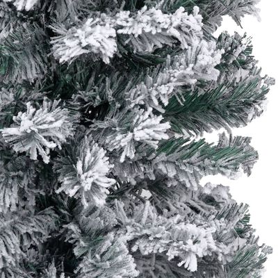 vidaXL Kunstkerstboom met verlichting ballen sneeuw smal 120 cm groen
