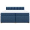 vidaXL Boxspring met matras stof blauw 200x200 cm