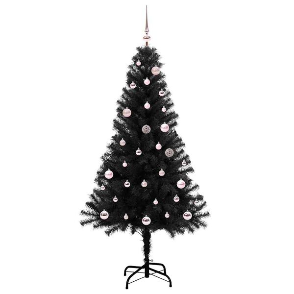 vidaXL Kerstboom met 150 LED met standaard Zwart 150 cm PVC