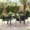 vidaXL Tuin eettafelset 5 pcs Zwart PE Rattan