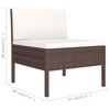 vidaXL 2-delige Loungeset met kussens poly rattan bruin