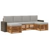 vidaXL Sofa-Sets 6 pcs Naturel en lichtgrijs Massief Acaciahout
