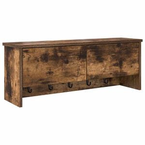 vidaXL Wandgemonteerde kapstok met plank Gerookt eiken 80 x 20 x 30 cm