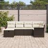 vidaXL Tuin Sofa Set met kussen 6 pcs Bruin en Cr&egrave;me poly rattan