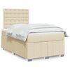 vidaXL Boxspring met matras stof cr&egrave;mekleurig 120x200 cm