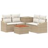 vidaXL Bankstel 6 st Beige en Cr&egrave;me Wit Poly Rattan en Staal