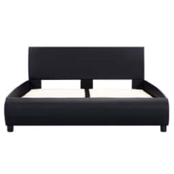 vidaXL Bedframe met LED kunstleer zwart 140x200 cm