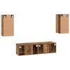 vidaXL Tv-meubelset Wandgemonteerd 4 pcs Oud Hout Bewerkt hout