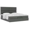 vidaXL Ottoman bed met matras 180x200cm stof donkergrijs