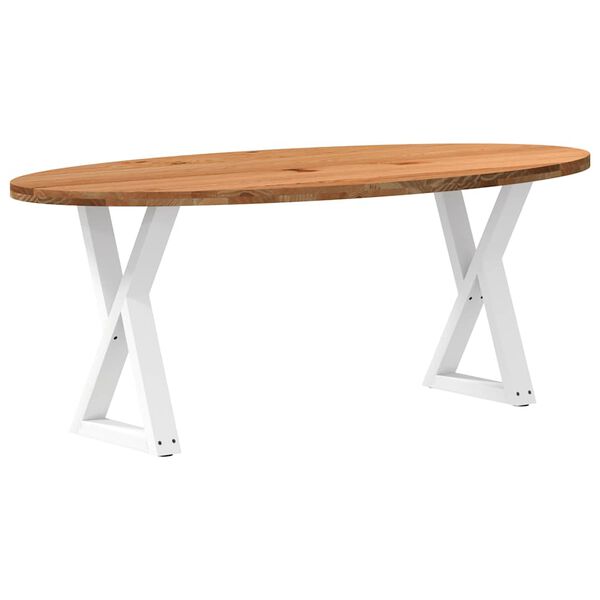 vidaXL Eettafel 200x100x74 cm ovaal massief eikenhout lichtbruin