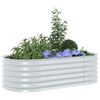 vidaXL Plantenbak verhoogd 160x80x44 cm gegalvaniseerd staal zilver