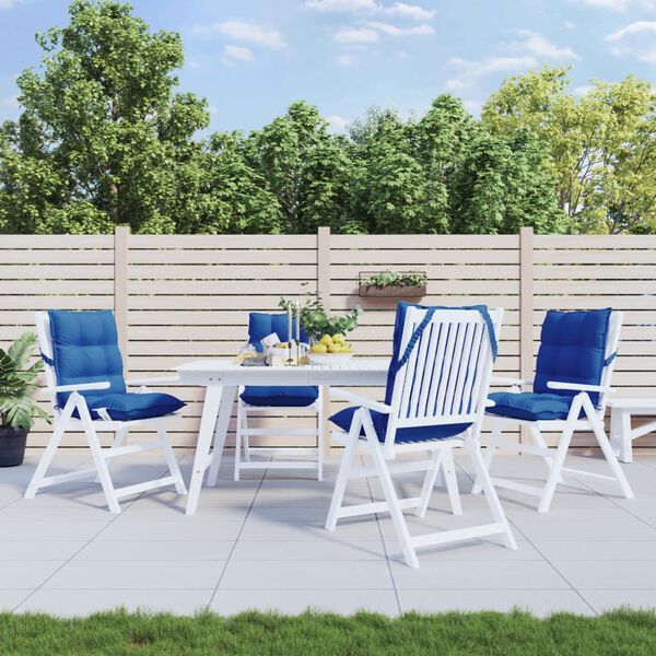 vidaXL Stoelkussens 4 st lage rug oxford stof koningsblauw