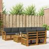 vidaXL Sofa-Sets 9 pcs Natuurlijk en Antraciet Massief Acaciahout