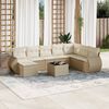 vidaXL 9-delige Loungeset met kussens poly rattan beige