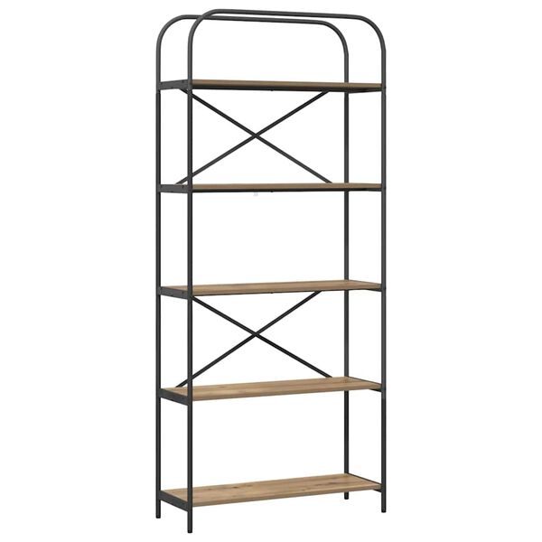 vidaXL Boekenkast Artisan Eiken 80 x 30 x 183 cm Bewerkt hout