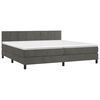 vidaXL Boxspring met matras en LED fluweel donkergrijs 200x200 cm
