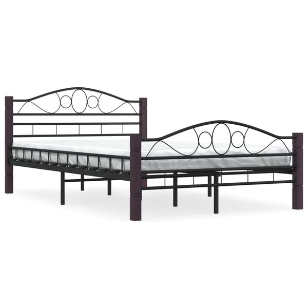 vidaXL Bedframe metaal zwart 120x200 cm