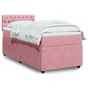 vidaXL Boxspring met matras fluweel roze 80x200 cm