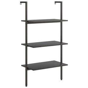 vidaXL Ladderrek met 3 schappen 64x35x120,5 cm zwart
