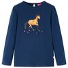 Kindershirt met lange mouwen 116 marineblauw