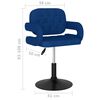 vidaXL Eetkamerstoelen 2 st draaibaar stof blauw
