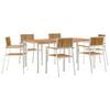 vidaXL Buiten eettafelset 7 st 180 x 90 x 75 cm
