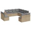 vidaXL 11-delige Tuinset met kussens poly rattan beige
