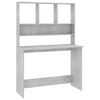 vidaXL Bureau met schappen 110x45x157 cm bewerkt hout betongrijs