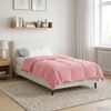 vidaXL Winter Dekbed Gekwilt Roze 140 x 220 cm Microfiber