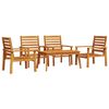 vidaXL 5-delige Loungeset massief acaciahout