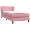 vidaXL Boxspring met matras fluweel roze 80x210 cm