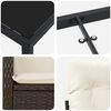 vidaXL Tuin eettafelset met kussen 9 pcs Bruin poly rattan